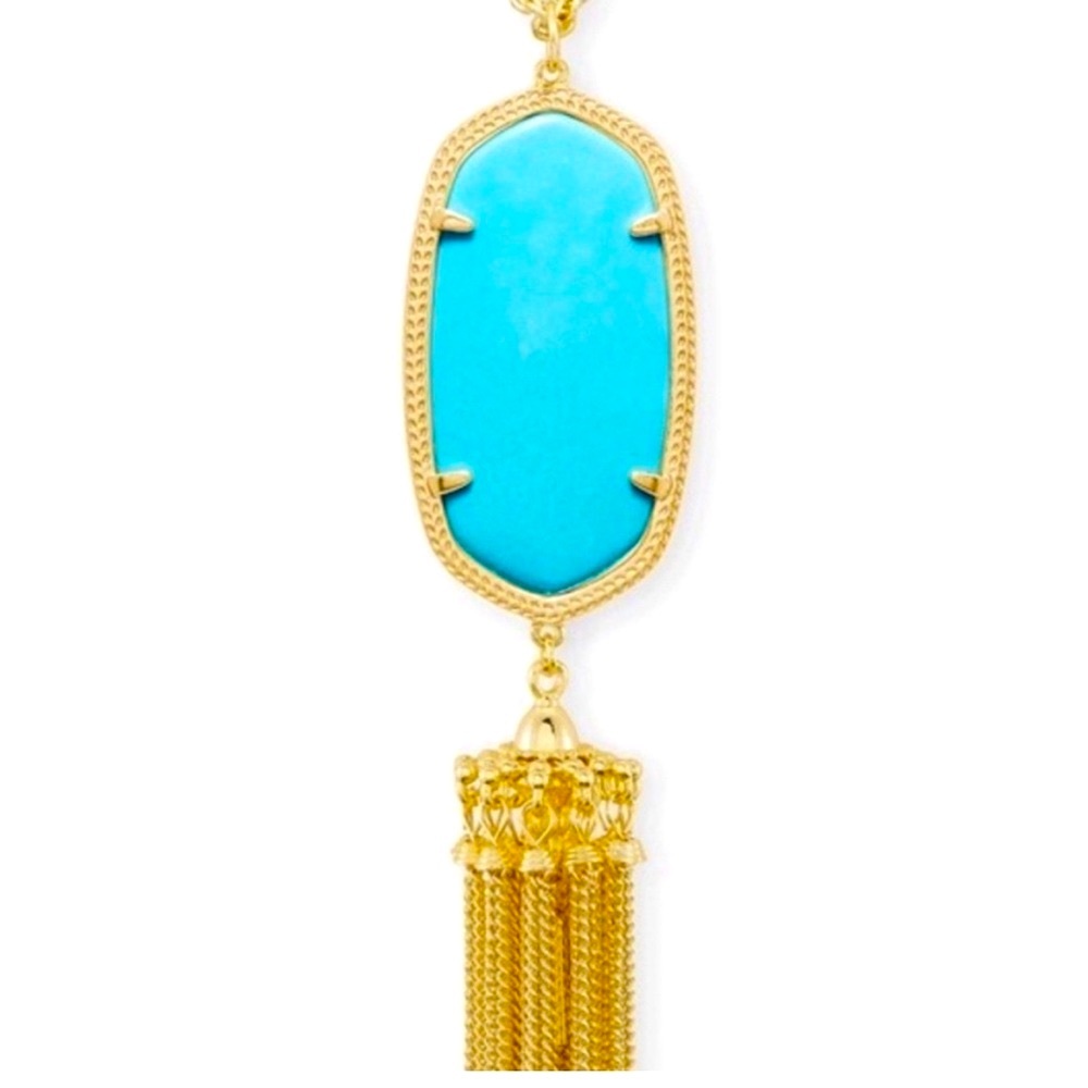 •Kendra Scott•Beautiful Rayne Turquoise Magnesite/Gold Plated 30” Necklace